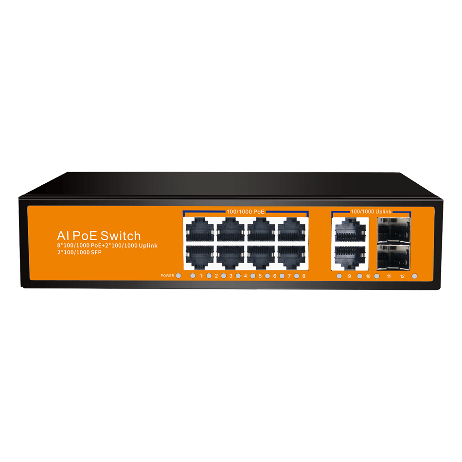 8埠Giga PoE+2埠UpLink+2埠SFP