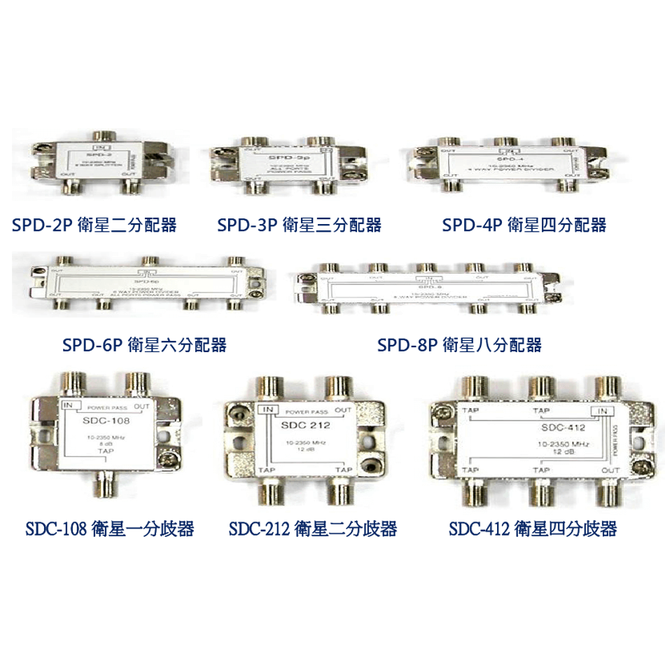 2/3/4/6/8分配器，1/2/4分歧器