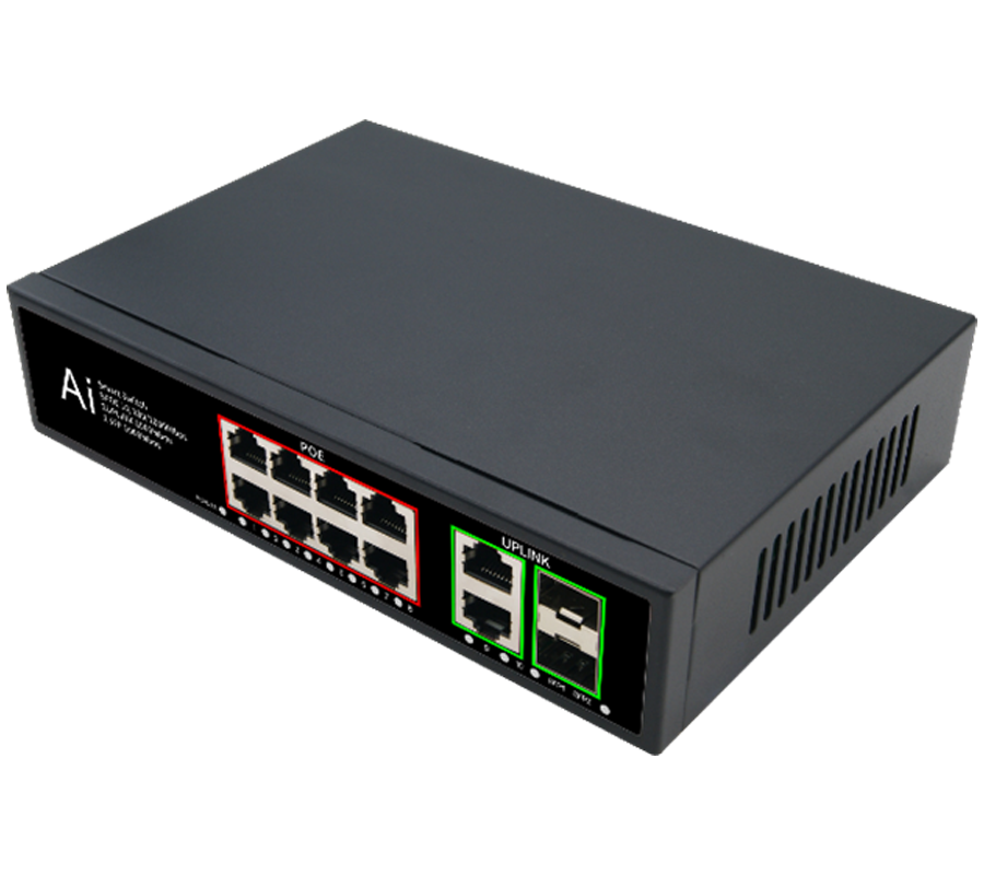 8埠Giga PoE+2埠UpLink+2埠SFP